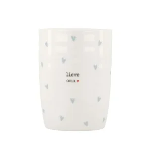 Zusss- Koffiemok Hartjes Lieve Oma - Wit/Lichtblauw
