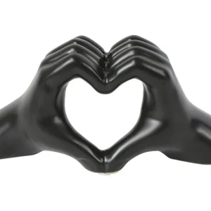 Beeld / Ornament  - Handen in vorm van Hart - Zwart - Liefde