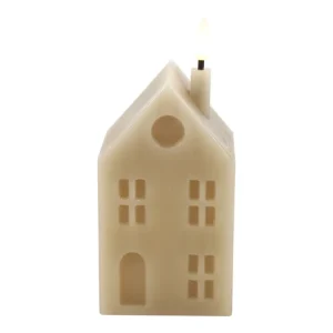 LED kaars - HUISJE - Beige - M