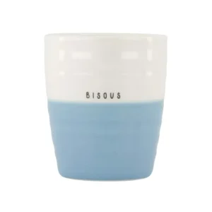 Zusss - Koffiemok Bisous - Wit/Lichtblauw