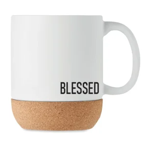 Mok - BLESSED - wit met kurk