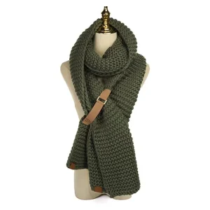 Gebreide Warme Sjaal - Donkergroen