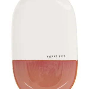 Zusss - Serveerschaal Happy Life - Wit/Burgundy