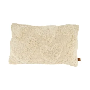 Zusss - Kussen Hartjes 30x50cm - Ecru