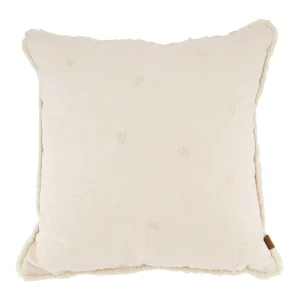 Zusss - Kussen Velvet Hartjes 45x45cm - Offwhite