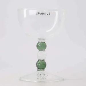 Zusss Wijnglas Sparkle - Transparant Groen