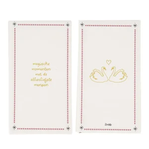 Zusss - Servetten - Magische momenten  Wit/ Donkerrood