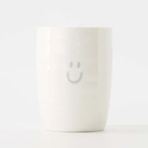 Zusss Koffiemok - Smiley - Wit/ Grijsblauw