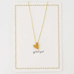 Zusss Ansichtkaart Ketting Hartje - Jij bent goud - Wit/Goud