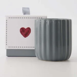 Zusss - Geurkaars Keramiek In Doosje Hartje - Grijsblauw