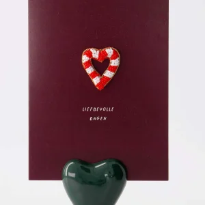 Zusss - Kaartenstandaard Keramiek Hartje - Donkergroen