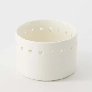 Zusss - Waxinelichthouder Keramiek Hart/Ster - Wit