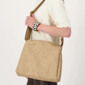 Zusss - Schoudertas met brede band - Taupe