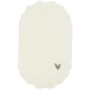 Zusss - Stylingbord keramiek hartje - wit/zilver