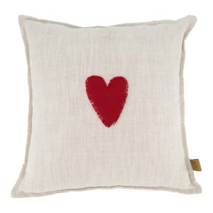 Zusss - Kussen Rood Hartje 35x35cm Peper En Zout