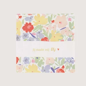 Zusss Servetten Vierkant Bloemen - Jij Maakt Mij Blij