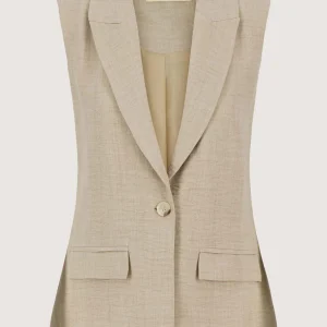 Zusss - Lang gilet met stretch - Soft Sand