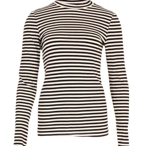 Gestreept col truitje - Zwart/Wit - Eén maat