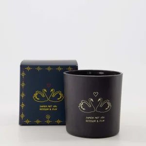 Zusss - Geurkaars Glas In Doosje Zwanen - Donkerblauw/Goud