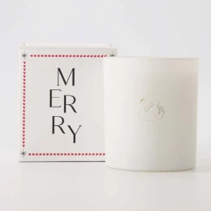 Zusss - Geurkaars Glas In Doosje Merry - Wit/Rood