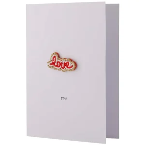 Zusss Wenskaart Love Broche - Wit/Rood