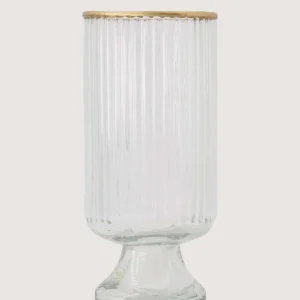 Zusss Tafelvaas S Op Voet - Glas Ribbel