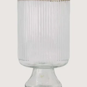 Zusss Tafelvaas M Op Voet - Glas Ribbel