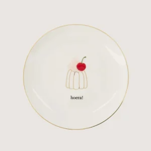 Zusss - Gebaksbordje Taartje - Hoera - Roze/Wit/Rood