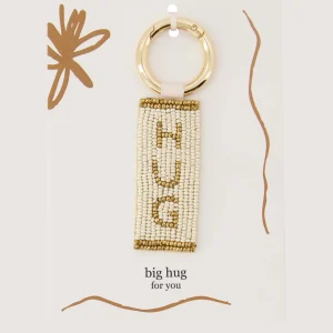 Zusss Ansichtkaart Sleutelhanger Hug - Wit/Oker