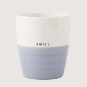 Zusss Koffiemok Smile - Wit/Lichtblauw