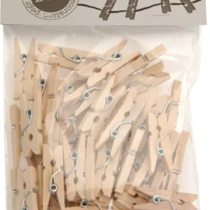 Mini fotoknijpertjes/kaartknijpertjes hout - 50x stuks - 2,5 cm - Kerstkaart knijpers