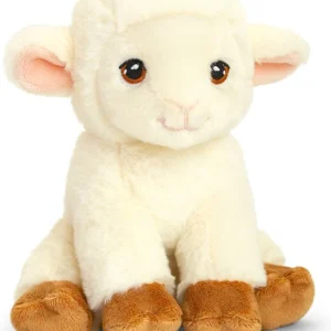 Pluche knuffeldier Schaap / lammetje - 25 cm - Knuffelbeest Schaapje - 100% eco gerecycled