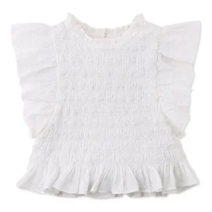 Gingersnaps - peplum ruffle top Jacquie - offwhite