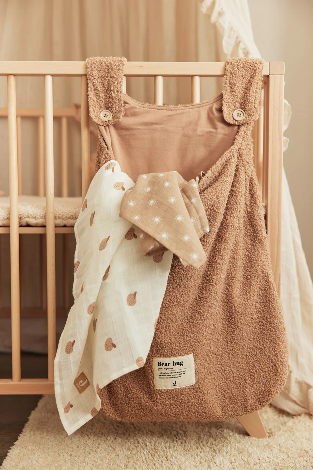 Jollein - boxopbergzak Boucle - biscuit - Afbeelding 5