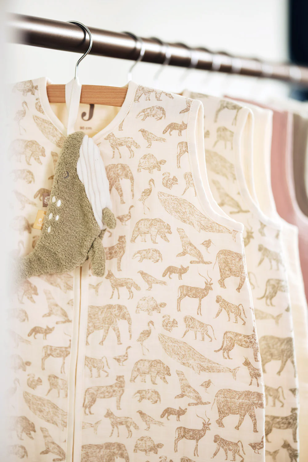 Slaapzak hydrofiel Animals - nougat - Afbeelding 3