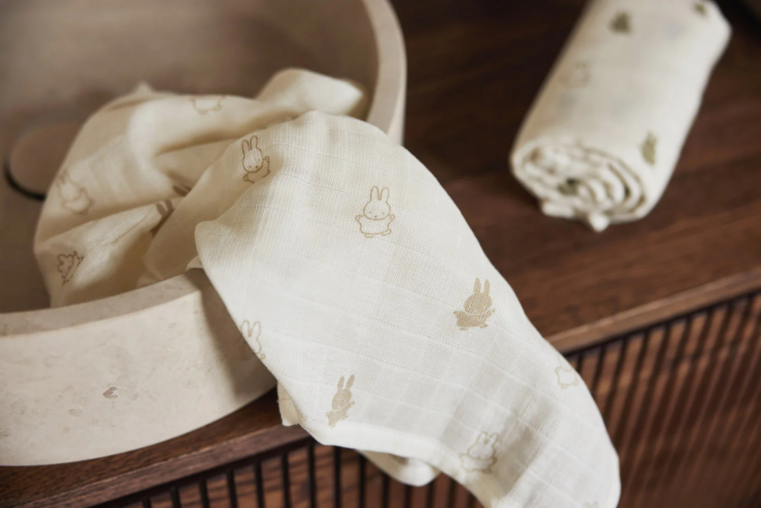 Hydrofiele doek Happy Miffy - nougat - Afbeelding 3