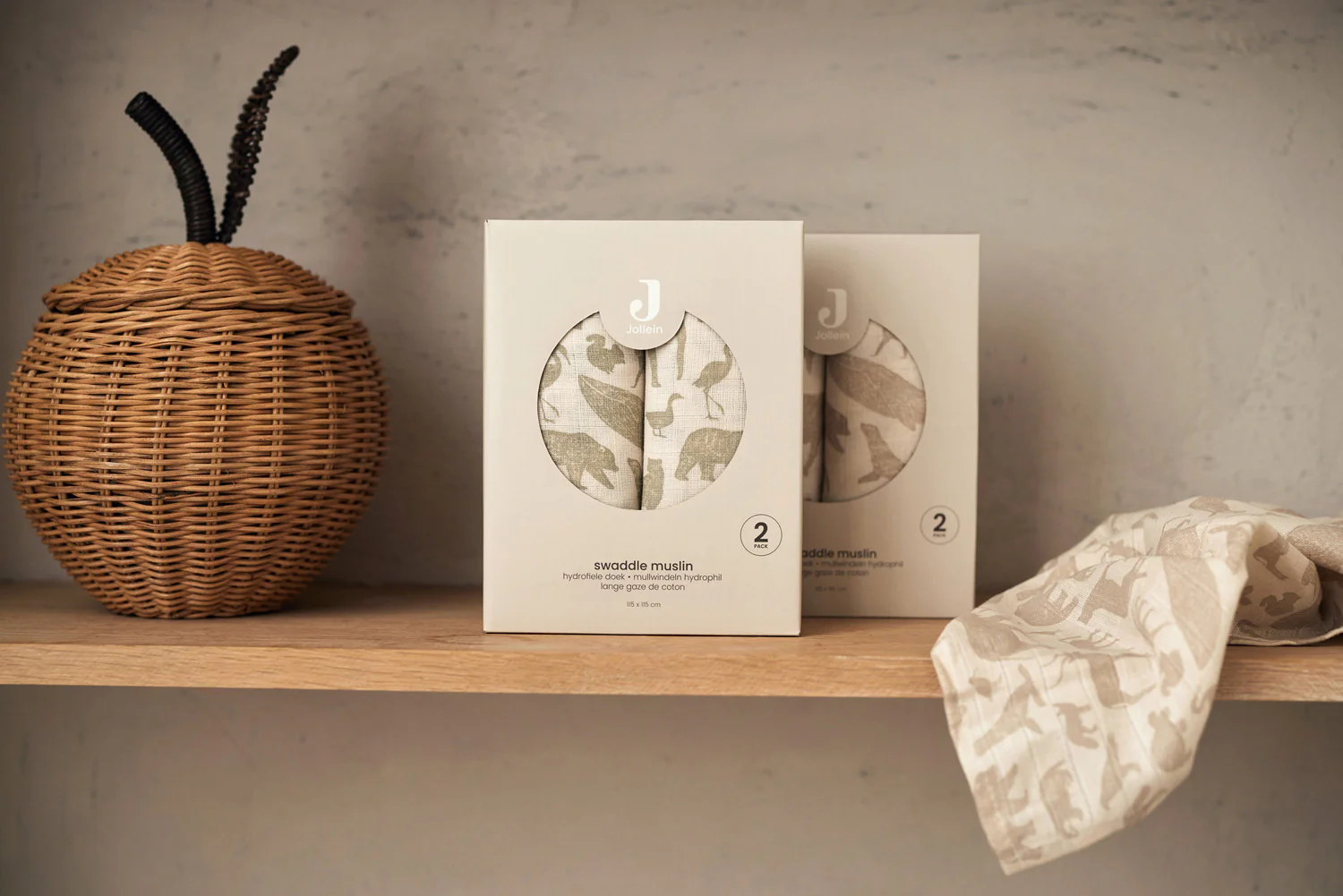 Jollein - hydrofiel multidoek Animals - Olive Green - 2 stuks - Afbeelding 4