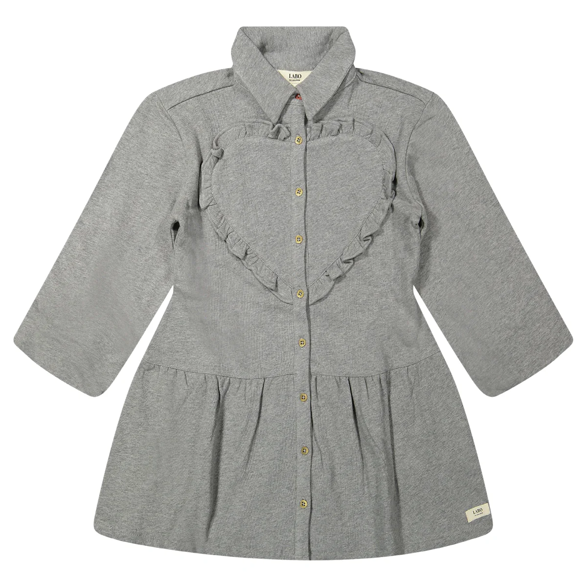 Labo - heart dress Kabe - grey melange - Afbeelding 2