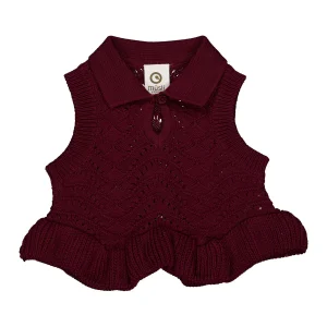 Müsli - gebreide spencer - wijnrood