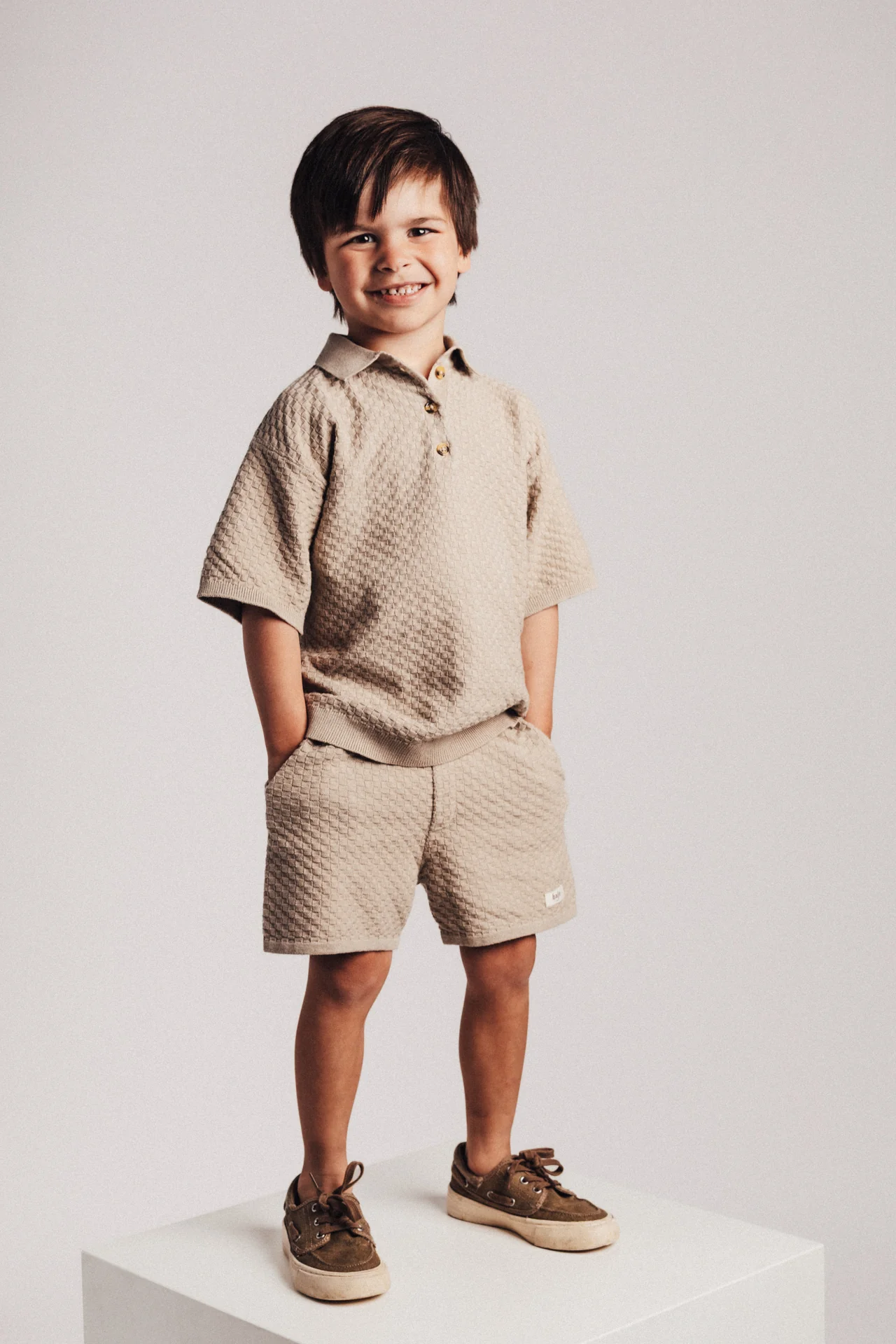 Baje Studio - knitted shorts Mozi - taupe gray - Afbeelding 7