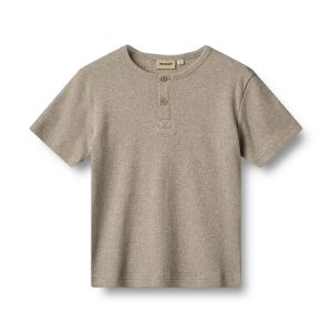 Wheat - rib T-shirt Lumi - gravel melange