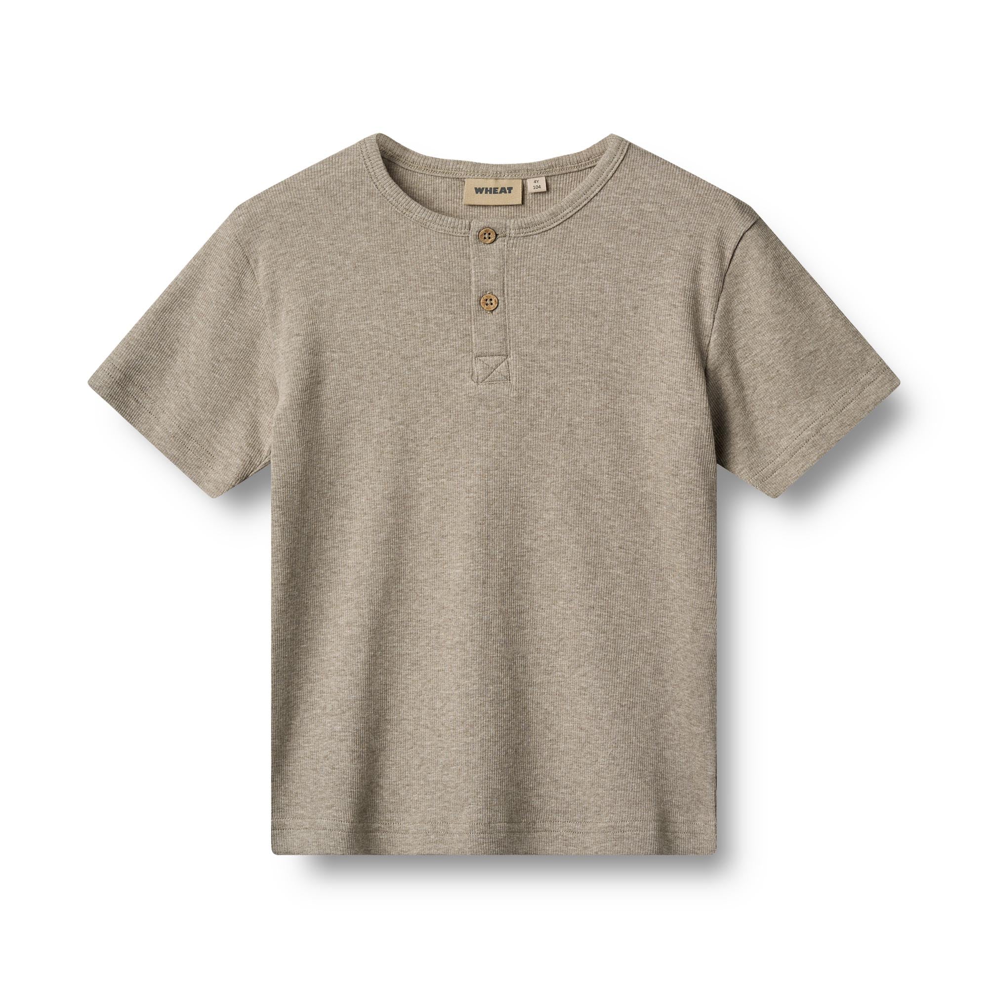 Wheat - rib T-shirt Lumi - gravel melange