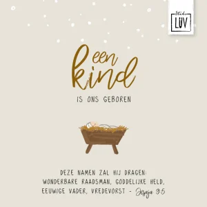 Studio LUV Kerstkaart - Een kind is ons geboren