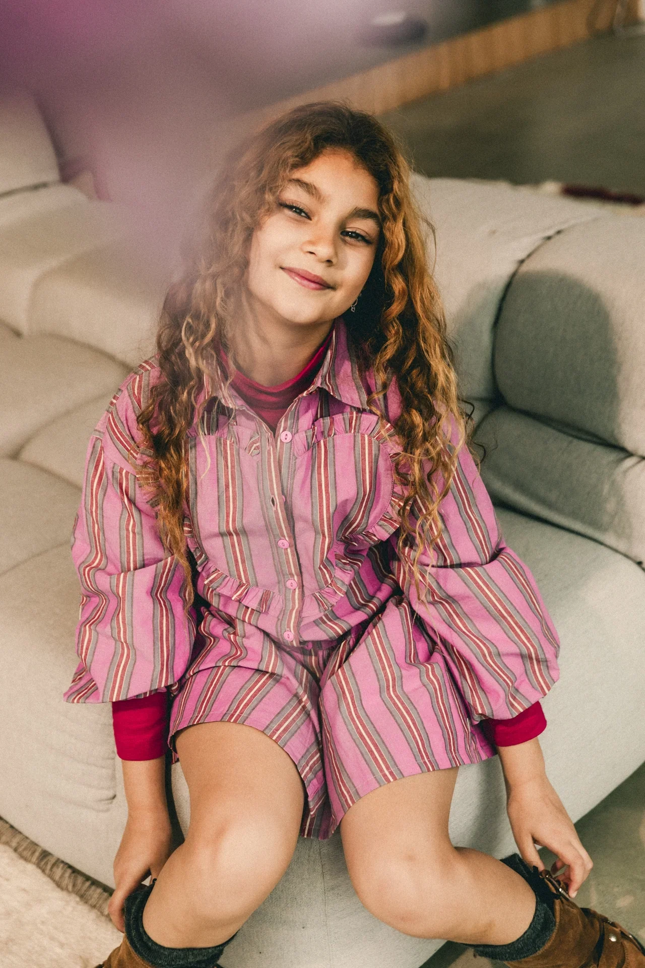 Labo - heart dress Rainbow - pink moon stripe - Afbeelding 3