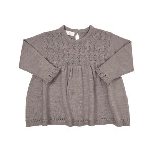 Copenhagen Colors - merino trui met pointelle patroon - natural melange