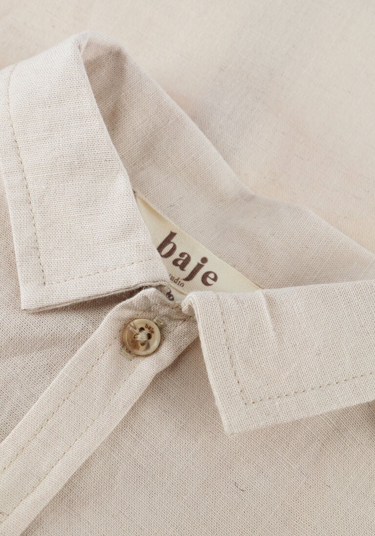 Baje Studio - linen blouse shortsleeve Moises - beige - Afbeelding 4
