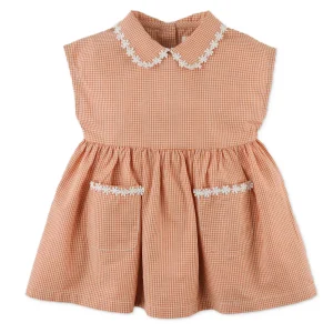 Gingersnaps - gingham dress Nery - brown