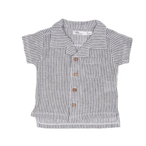 Riffle Amsterdam - gestreept overhemd offwhite/bruin