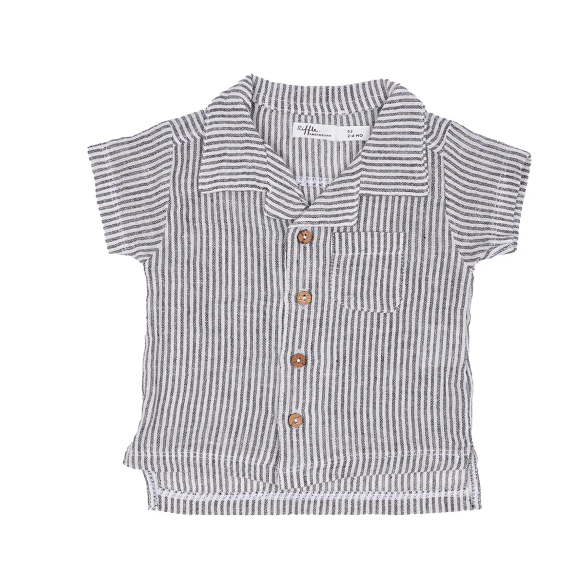 Riffle Amsterdam - gestreept overhemd offwhite/bruin