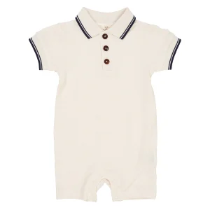 Copenhagen Colors - pique polo romper - cream